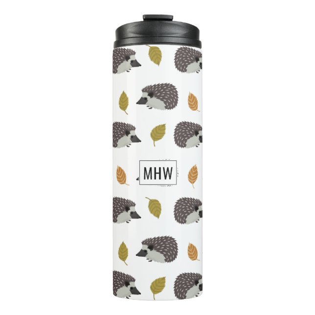 Hedgehog Pattern custom monogram tumbler (Front)