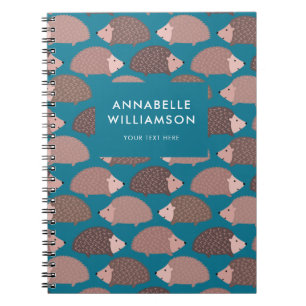 Hedgehog pattern personalized notebook
