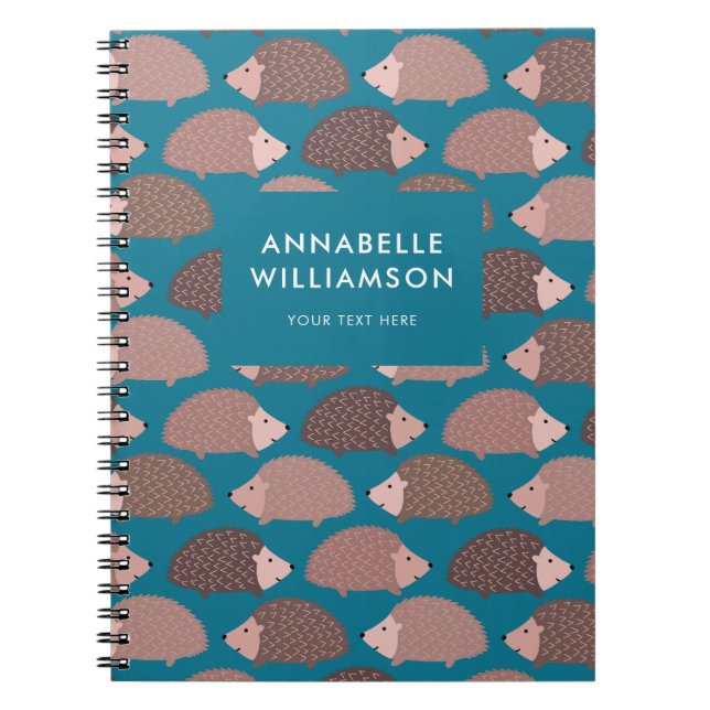 Hedgehog pattern personalized notebook (Front)