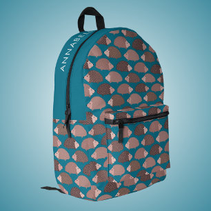 Hedgehog pattern printed backpack
