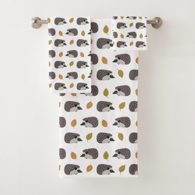 Hedgehog Pattern towel set (Insitu)
