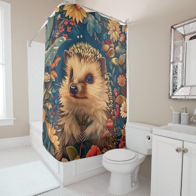 Hedgehog Pattern Vintage Forest Floral Garden (In Situ)
