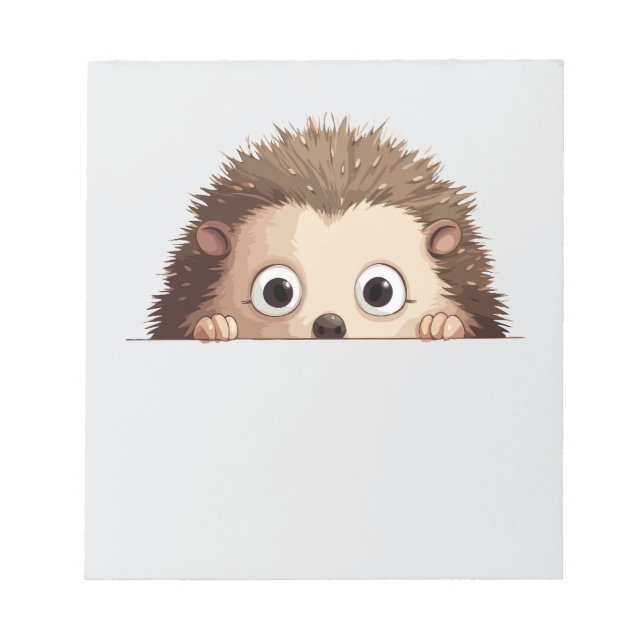 Hedgehog Peeking Cute Adorable Funny Animal Cool Notepad (Front)