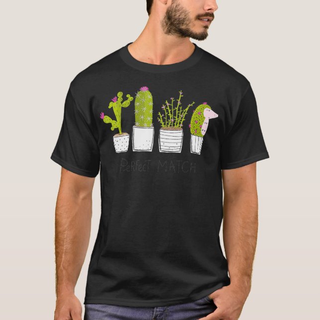 Hedgehog Perfect Match  Cacti  Cactus T-Shirt (Front)
