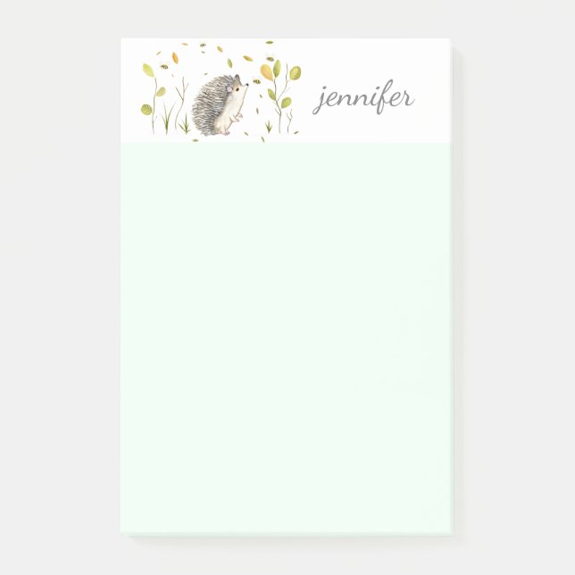 Hedgehog Personalize Post-it® Notes (Front)