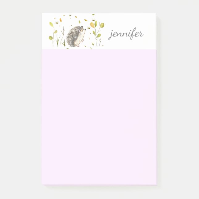 Hedgehog Personalize Post-it® Notes (Front)