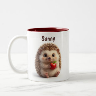 Hedgehog Personalized Animal Gift Two-Tone Coffee Mug