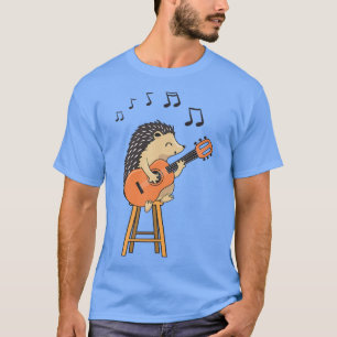 Hedgehog Playing Guitar Guitarist Music Musician  T-Shirt