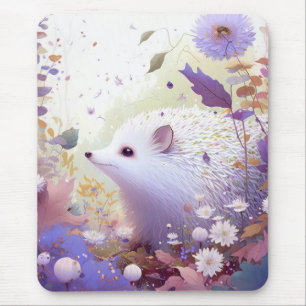 Hedgehog Portrait Animal Painting Wildlife Forest Mouse Pad