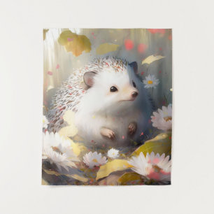 Hedgehog Portrait Animal Painting Wildlife Forest Tapestry