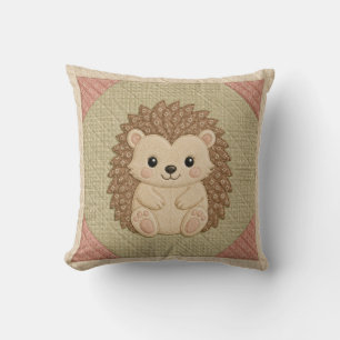 Hedgehog Quilt Throw Pillow