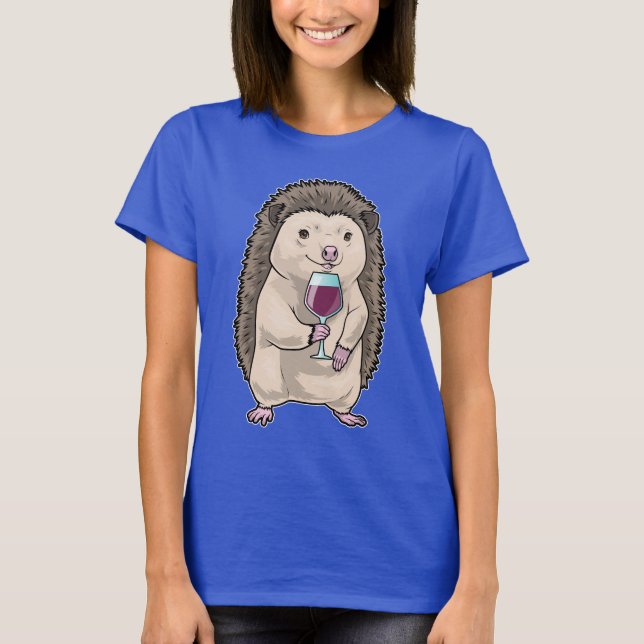 Hedgehog Red wine T-Shirt (Front)