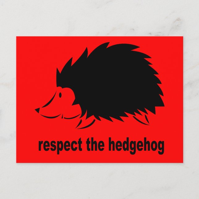 Hedgehog - Respect the Hedgehog Postcard (Front)
