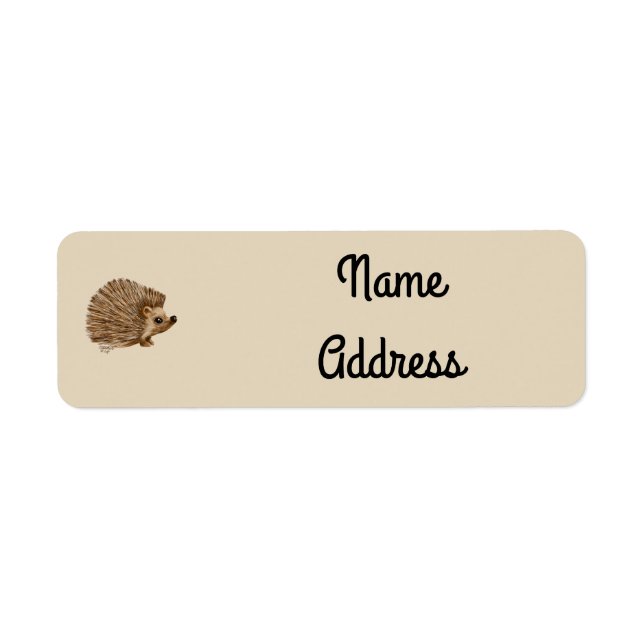 Hedgehog return address label,  nuteral, drawing,, (Front)