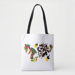 Hedgehog rolling autumn tote bag