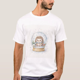 Hedgehog Snow Globe Christmas T-Shirt