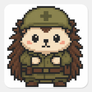 hedgehog soldier sticker sheet
