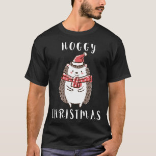 Hedgehog Spiked Animal Merry Christmas Santa Hat X T-Shirt