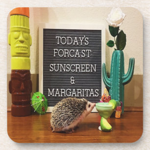 Hedgehog Sunscreen and Margaritas Coaster