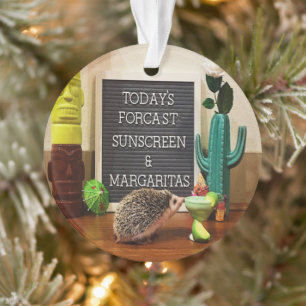 Hedgehog Sunscreen and Margaritas Ornament