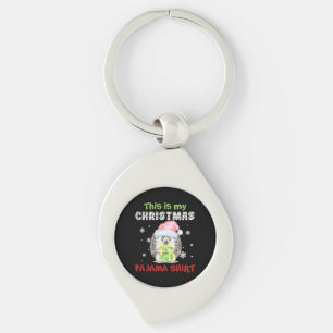 Hedgehog This Is My Christmas Pajama Shirt Keychain