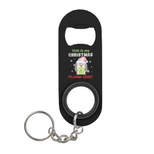 Hedgehog This Is My Christmas Pajama Shirt Keychain Bottle Opener