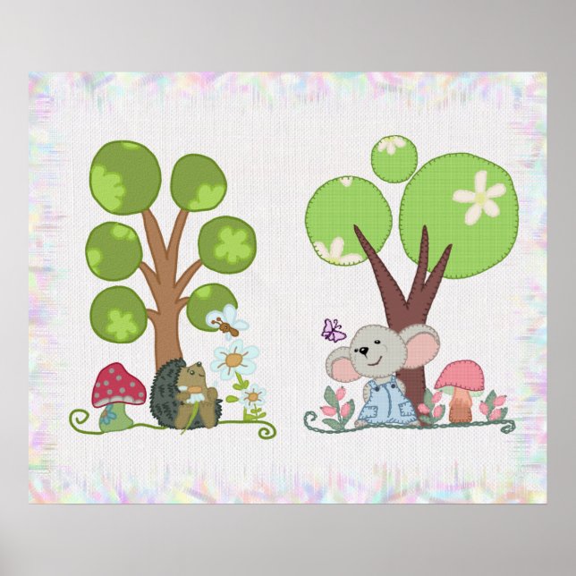 hedgehog under tree poster (Front)