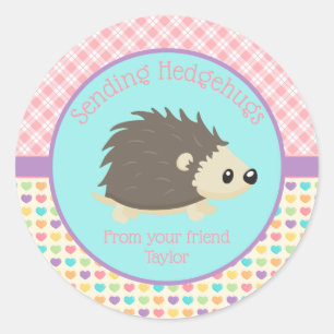 Hedgehog Valentines Day Class Stickers