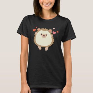 Hedgehog Valentines Day Heart Animals T-Shirt