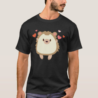 Hedgehog Valentines Day Heart Animals T-Shirt