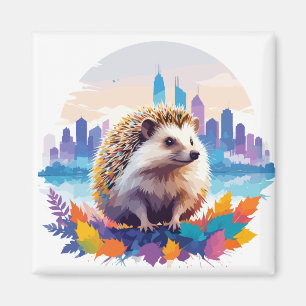 Hedgehog Vector Art Animal In The Majestic Nature  Magnet