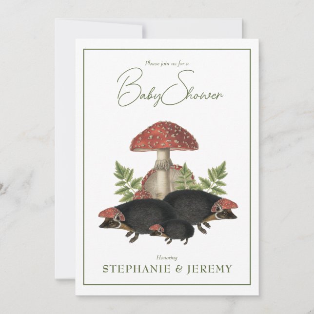 Hedgehog Whimsical Baby Shower Invitation (Front)
