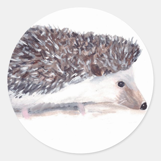 Hedgehog wild animal wildlife classic round sticker (Front)