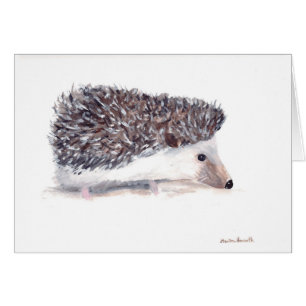 Hedgehog wild animal wildlife watercolor vintage 