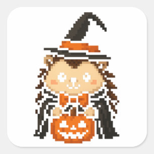 hedgehog witch sticker sheet