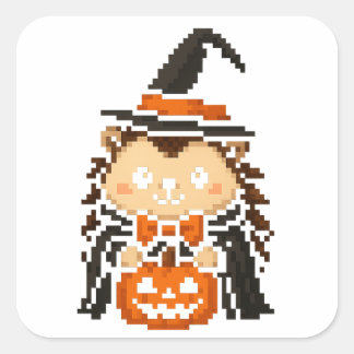 hedgehog witch sticker sheet