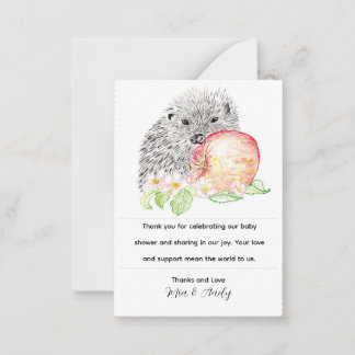 Hedgehog with a Sweet Apple Thank You Card