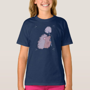 Hedgehog with Dandelion   Cute Folk Art Nature T-Shirt