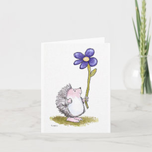 Hedgehog With Flower Card