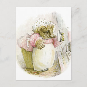 Hedgehog with Iron Mrs Tiggy-Winkle Postcard