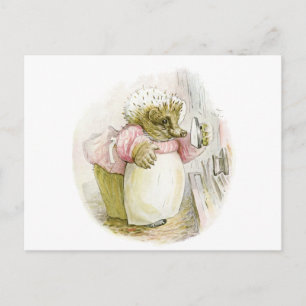 Hedgehog with Iron Mrs Tiggy-Winkle Postcard