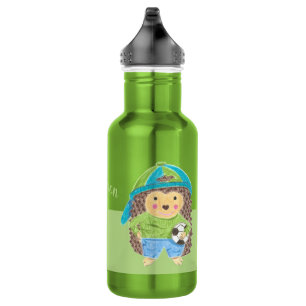 Hedgehog with soccer ball personalized kid 532 ml water bottle