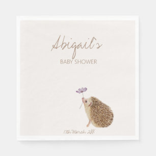 Hedgehog Woodland Forest Baby Shower  Napkin