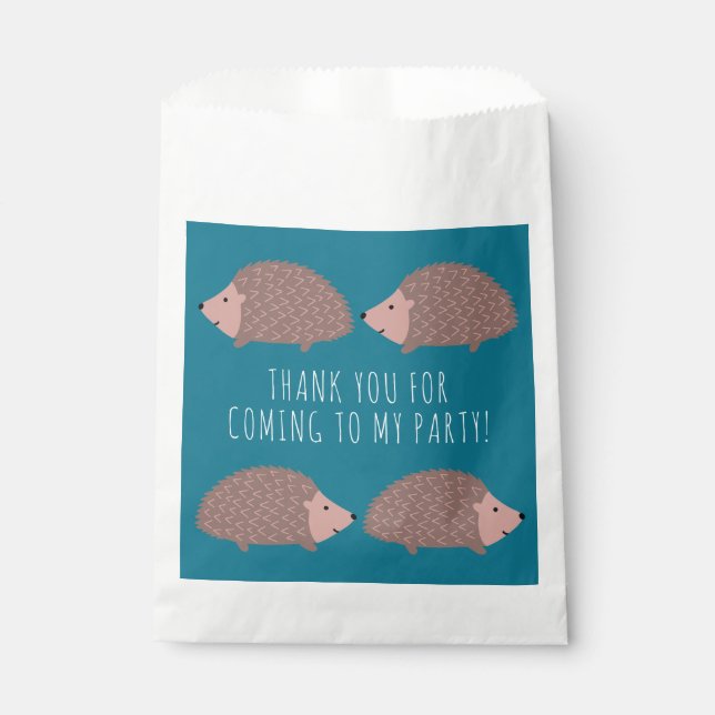 Hedgehog woodland Thank You Favour Bag (Front)