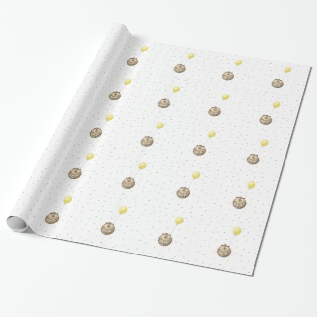 Hedgehog Wrapping Paper (Unrolled)
