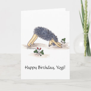 Hedgehog Yoga Downward-facing dog Card