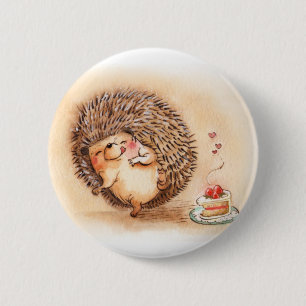 Hedgehog Yum 2 Inch Round Button