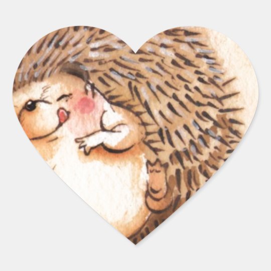 Hedgehog YUM! Heart Sticker