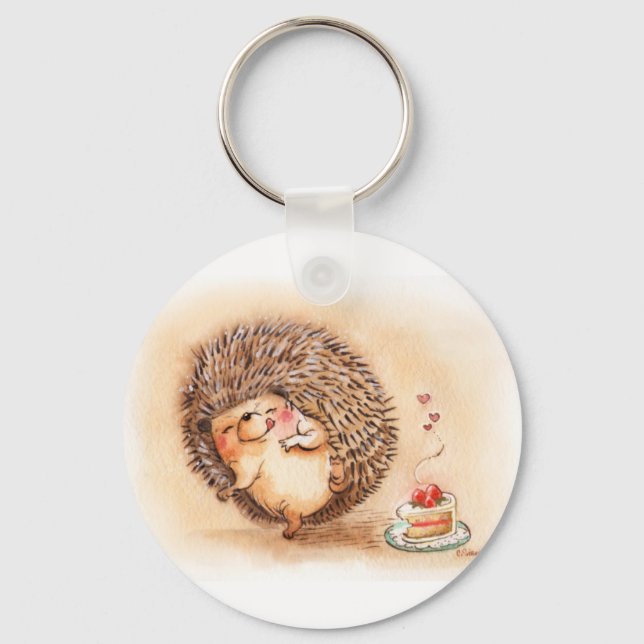 Hedgehog Yum Keychain (Front)