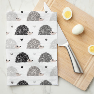 Hedgehogs and Hearts Kitchen Towel